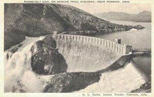 USA Roosevelt Dam On Apache Trail Highway Phoenix Arizona Vintage Postcard 07.20