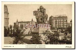 Old Postcard Barcelona Placa de Catalunya The Agricultura