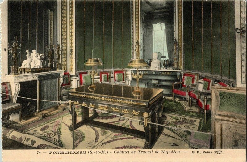 Fontainebleau Cabinet de Travail de Napoleon BF Paris DB Postcard Unposted Vtg