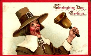 Greeting - Thanksgiving. Artist: F. Brundage  (Gabriel Series 130)  (tear)