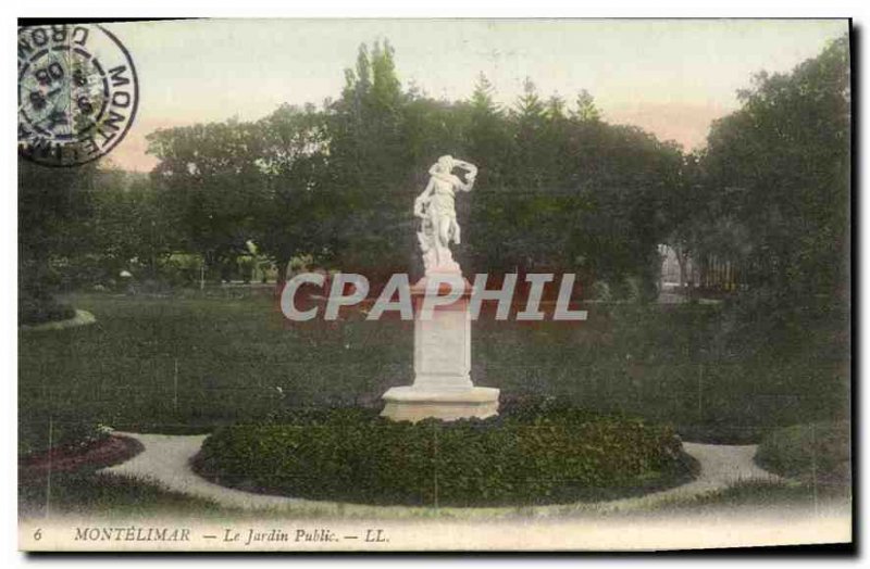 Old Postcard Montelimar public garden