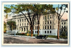 1922 Central High School, Springfield Massachusetts MA Antique Posted Postcard