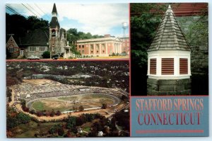 STAFFORD SPRINGS, Connecticut CT ~Haymarket Square SPEEDWAY 4x6 Postcard