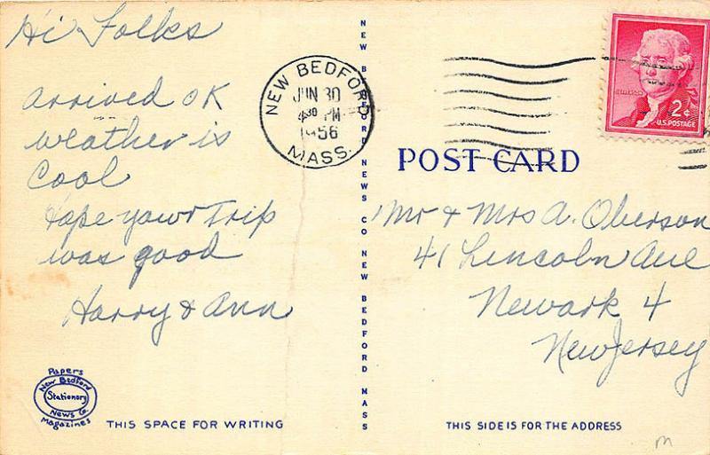 New Bedford MA Airport Northeast Airlines Postcard