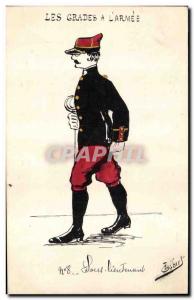 Postcard Old Army has the grades & # 39armee Sub Lieutenant (drawing hand)