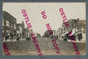 Reinbeck IOWA RPPC c1915 MAIN STREET Stores nr Hudson Cedar Falls Waterloo IA