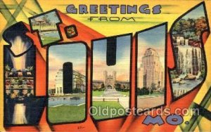 Greetings From St. Louis, Missouri, USA Large Letter Town Unused 