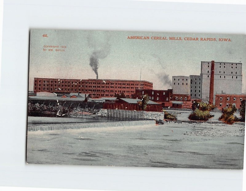 Postcard American Cereal Mills Cedar Rapids Iowa USA
