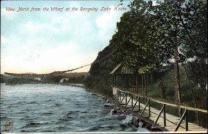 Rangeley Lake ME Maine View from Wharf GLITTER c1900-20s Vintage Postcard