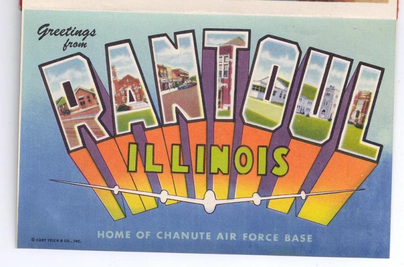 Military Chanute Air Force Base Postcard Large Letter Folder