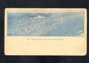 FORT RILEY KANSAS CAMP OF INSTRUCTION US ARMY BASE VINTAGE POSTCARD 1908