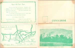 Sand Hills Park Farm Map Houghton Ontario Folded Advertising Postcard green tint