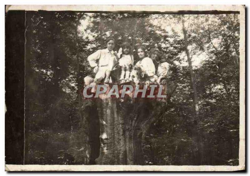 PHOTO CARD Garche Paris Fantasy - Child - children - tree house fun Old Postc...