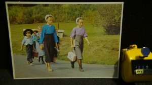 Continental Amish Country Children Walking Home From School Lancaster Pennsylvan