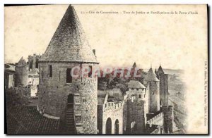 Old Postcard Cite of Carcassonne Tower of Justice and Fortifications of Porte...