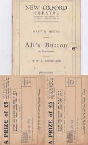 Alfs Button Military New Oxford Theatre Programme & 2 Postcard s
