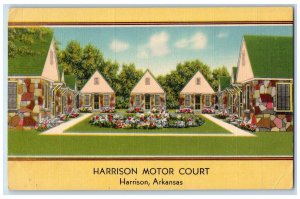 c1940's Harrison Motor Court & Restaurant Cabin Harrison Arkansas AK Postcard