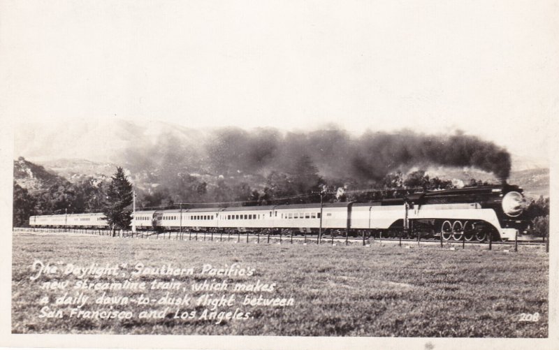 Trains Southern Pacific Railroad Daylight Streamline Train Real Photo