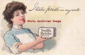 Advertising Postcard, Swift's Pride Soap, Woman Holding a Bar of Soap