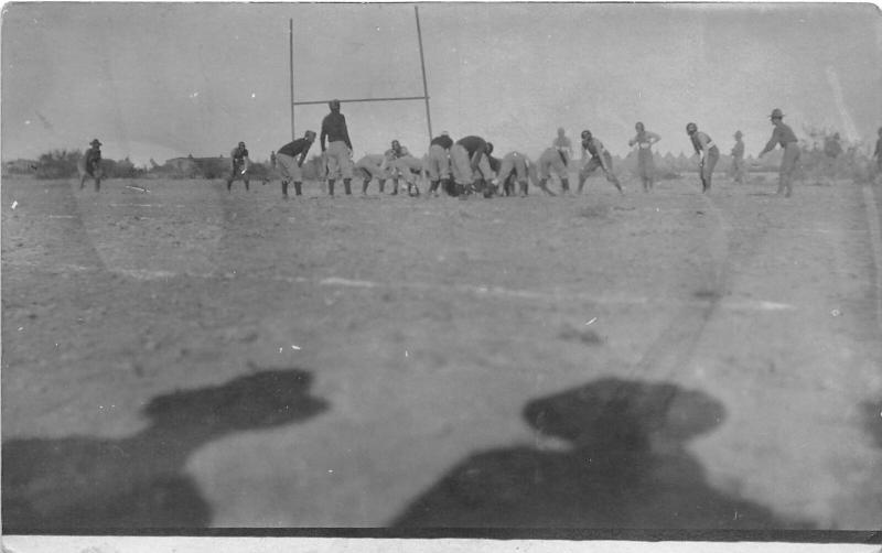 F25/ Interesting RPPC Photo Postcard c1910 Football Game Stadium Shadows 9