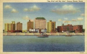 Sea Wall and Skyline - Corpus Christi, Texas