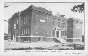 Ludlow Massachusetts French Parochial School Antique Postcard K95175