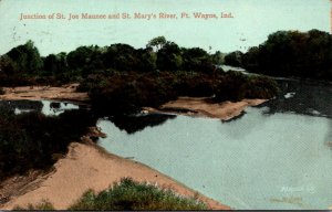 Indiana Fort Wayne Junction Of St Joe Maunee and St Mary's River 1909