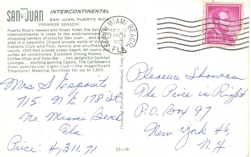 US   PC2095 SAN JUAN INTERCONTINENTAL, SAN JUAN, PR