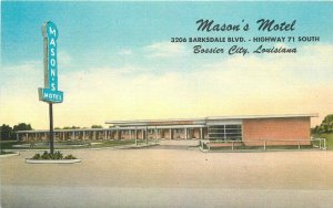 1940s Mason's Motel roadside Shreveport Louisiana Worrell Postcard 20-6097