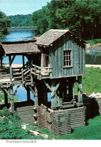 VINTAGE CONTINENTAL SIZE POSTCARD THE GRIST MILL AT NEW SALEM STATE PARK