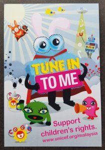 [AG] P48 Malaysia UNICEF Robot UFO Children Rights Cartoon Rabbit (postcard *New