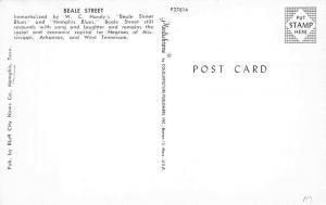 Memphis TN Beale Street Storefronts Old Cars Postcard
