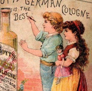 1880s-90s Hoyt's German Cologne Drugs Medicines Children & Doll F104