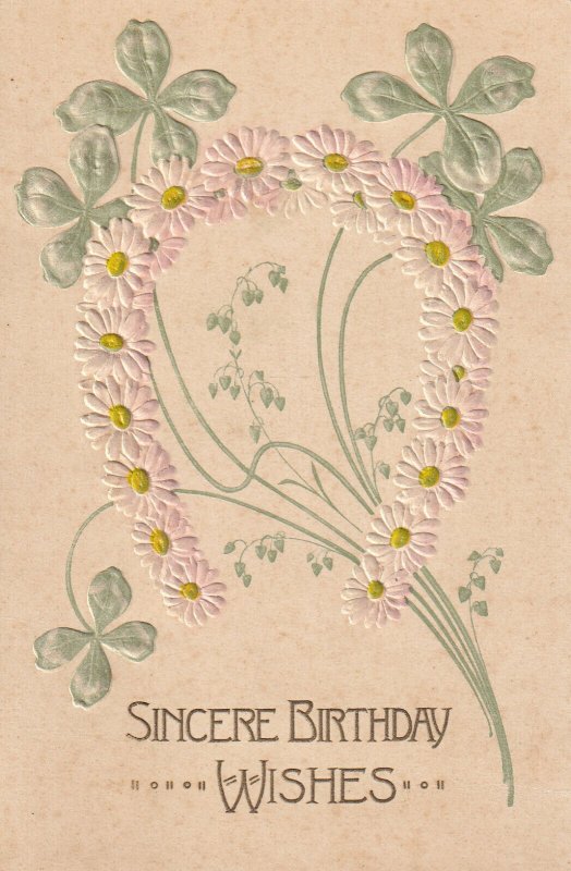 Sincere Birthday Wishes, Daysies Horseshoe, PU-1910