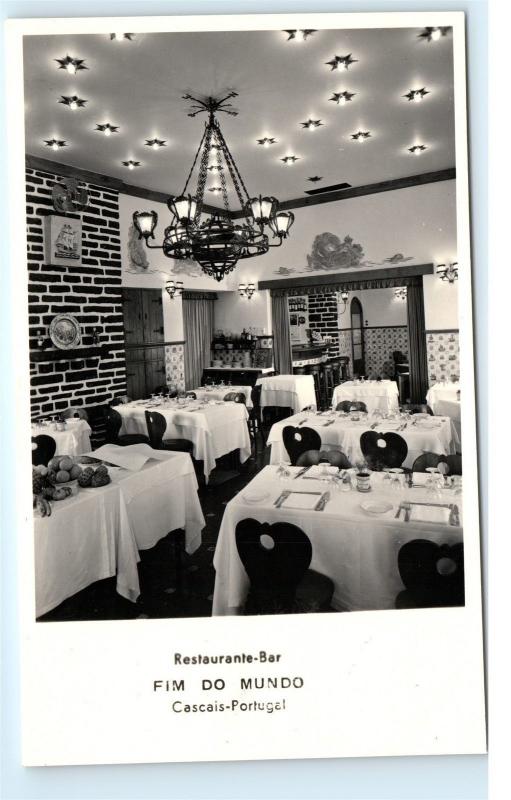 *Restaurante Fim Do Mundo Cascais Portugal Ferragudo Vintage Photo Postcard C85