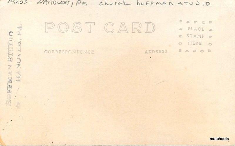 1920s Hanover Pennsylvania Church Hoffman Studios RPPC real photo postcard 4040