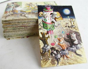 DRESSED CATS huge lot of 139 VINTAGE POSTCARDS by ALFRED MAINZER collection