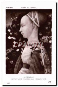 Old Postcard Louvre Museum V Pisanello Portrait of a princess of the family d...