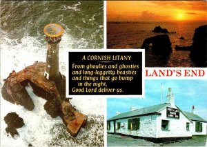 England  LONGSHIPS LIGHTHOUSE & LAND'S END FIRST & LAST HOUSE  4X6 Postcard