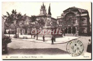 Old Postcard From Avignon Place I & # 39Horloge