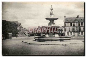 Bayeux Old Postcard The fountain and the Saint Patrice