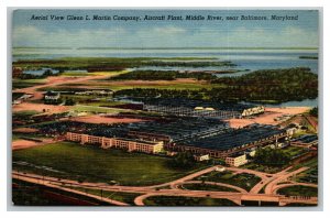 Vintage 1930's Postcard Glenn Martin Company Aircraft Plant Baltimore Maryland