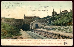 dc1600 - SARNIA Ontario Postcard 1906 St. Clair Railway Tunnel