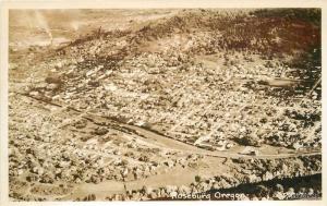 1940s Aerial View Roseburg Oregon RPPC Real Photo 1313 postcard