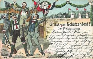 Germany Gruss Vom Schutzenfest J. G. B. Rifle Targets Postcard