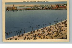 Revere Beach MA Ocean Pier Postcard
