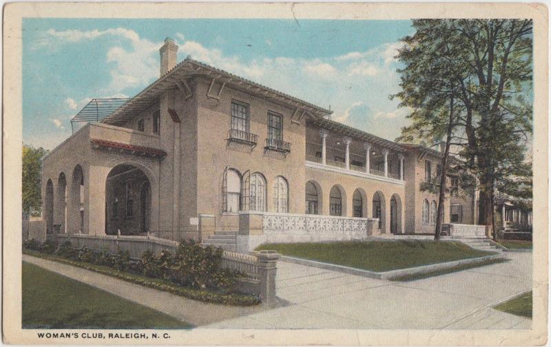 North Carolina NC Postcard 1936 RALEIGH Woman's Club