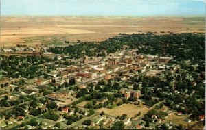 Aerial View Walla Walla Valley Washington Postcard Smith's Scenic views 1960