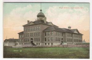 High School Vancouver BC Canada 1910c postcard