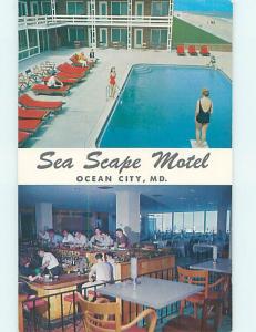 Unused Pre-1980 SEASCAPE MOTEL & RESTAURANT Ocean City Maryland MD M3836